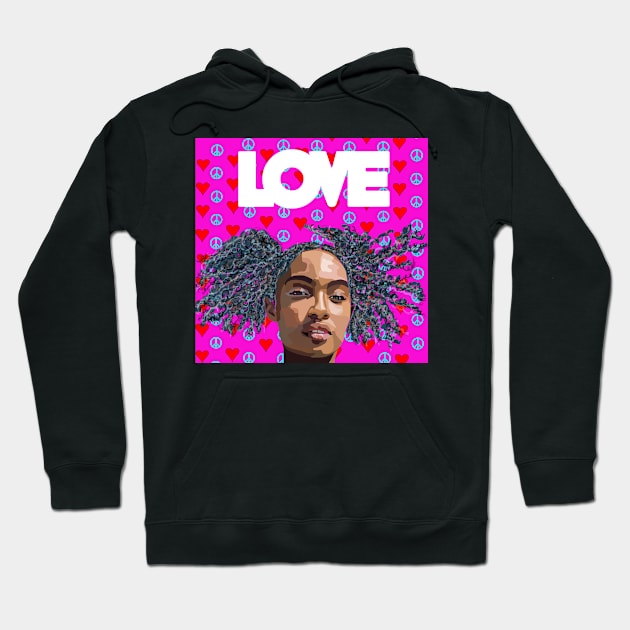 Love and Peace Hoodie by Lynndarakos